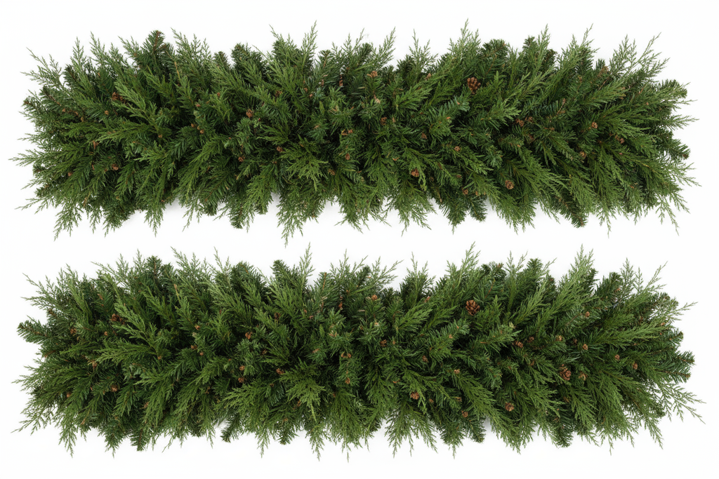 2 Festive Green Cedar Garland