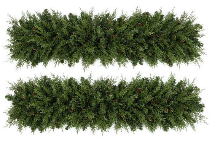 2 Festive Green Cedar Garland